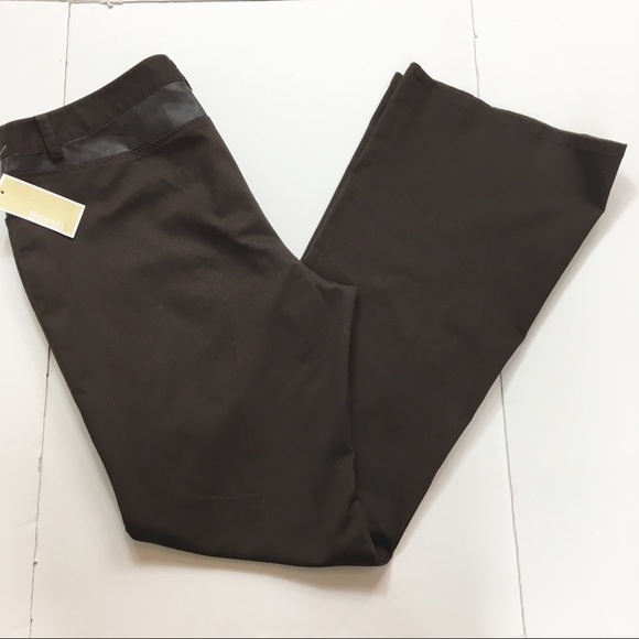 NWT Michael Michael Kors Brown Flare Pants - Picture 8 of 8